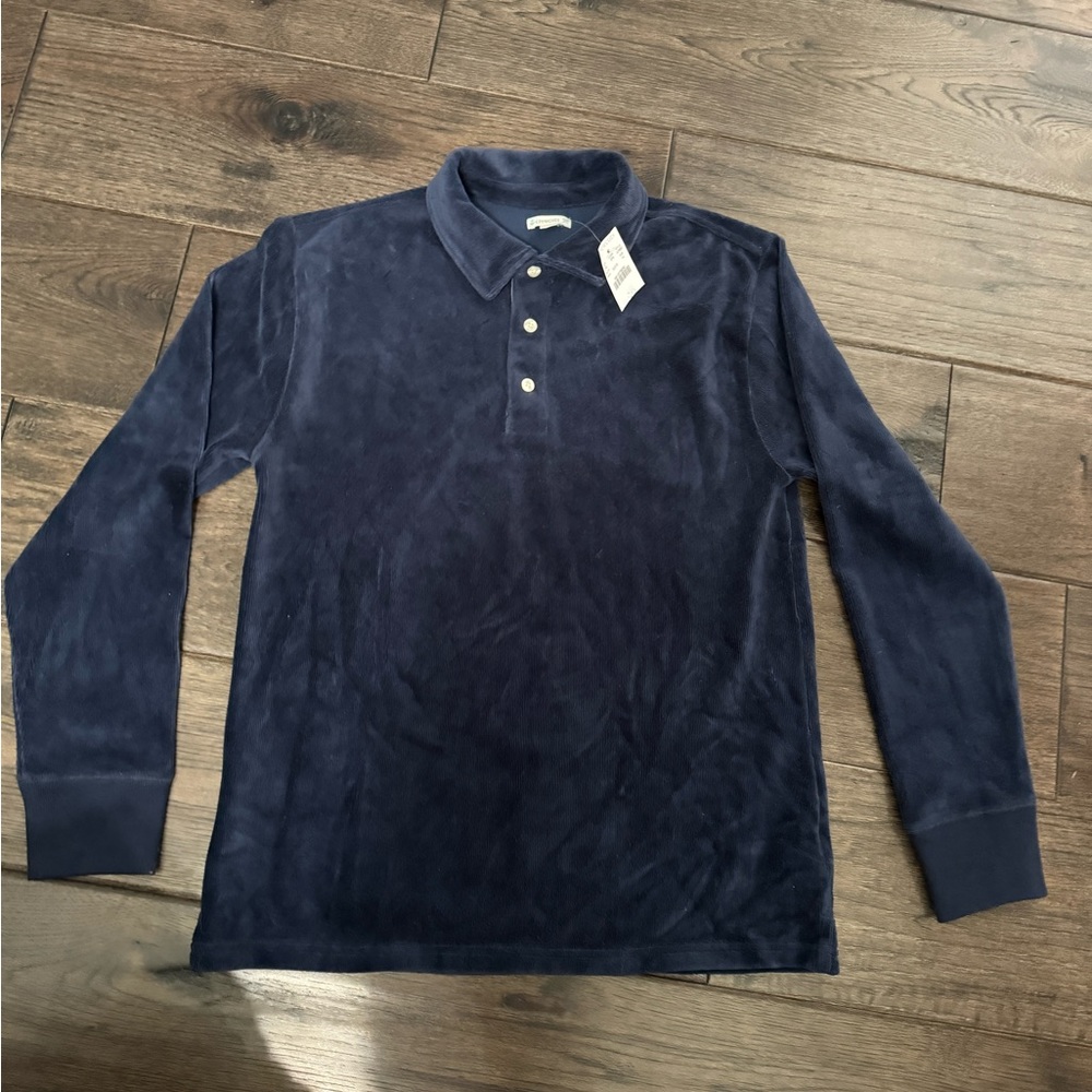 Jcrew kids.  Crew kids. New w tags. Blue soft velvet cord shirt. Youth Large. 14
